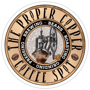 The Proper Copper Coffee Spot Sticker