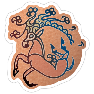 Siberian Shaman Deer Tattoo Sticker