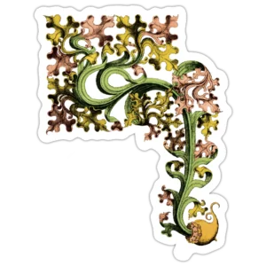 An Oak Leaf Ornament Sticker